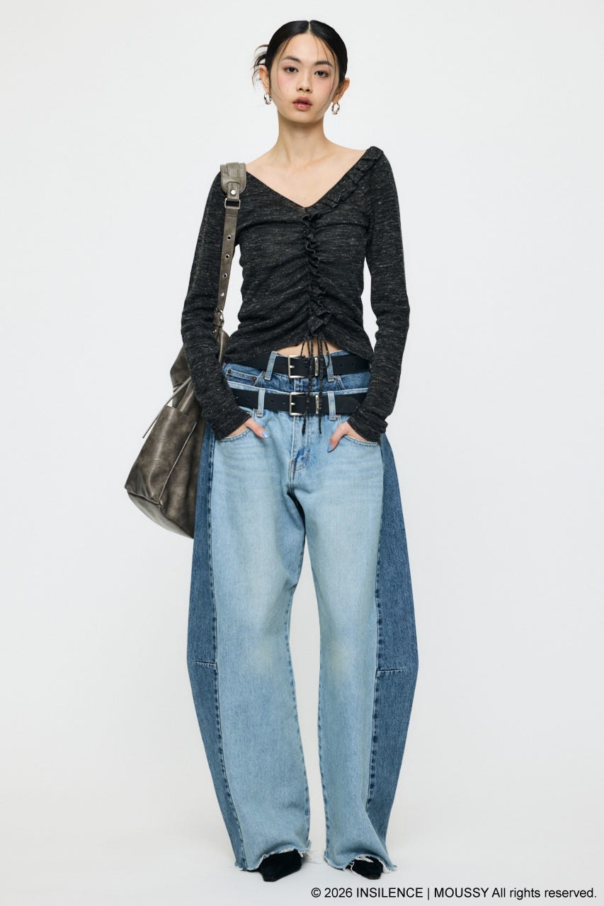 INSILENCE DOUBLE WAIST バギー L/BLU 2