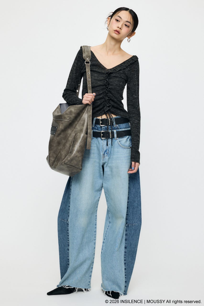 INSILENCE DOUBLE WAIST バギー L/BLU 2