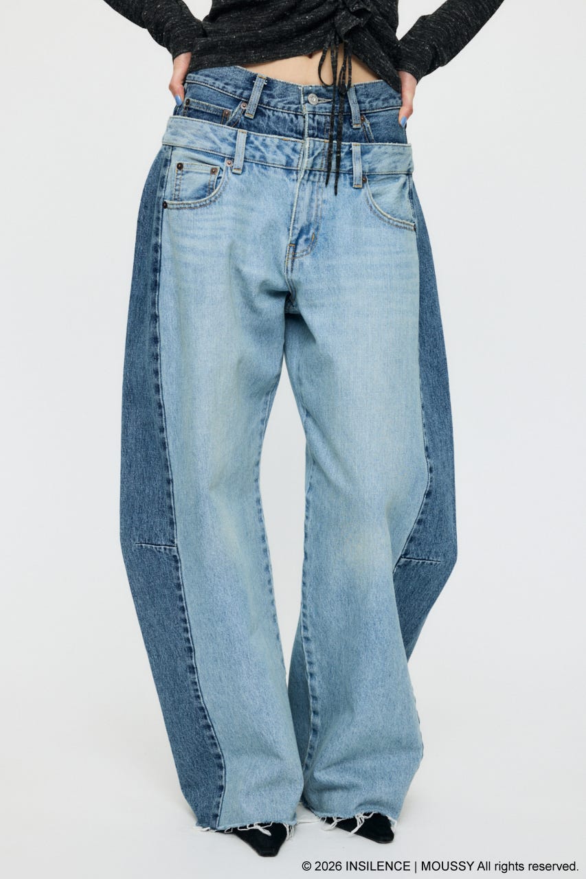 INSILENCE DOUBLE WAIST バギー L/BLU 2