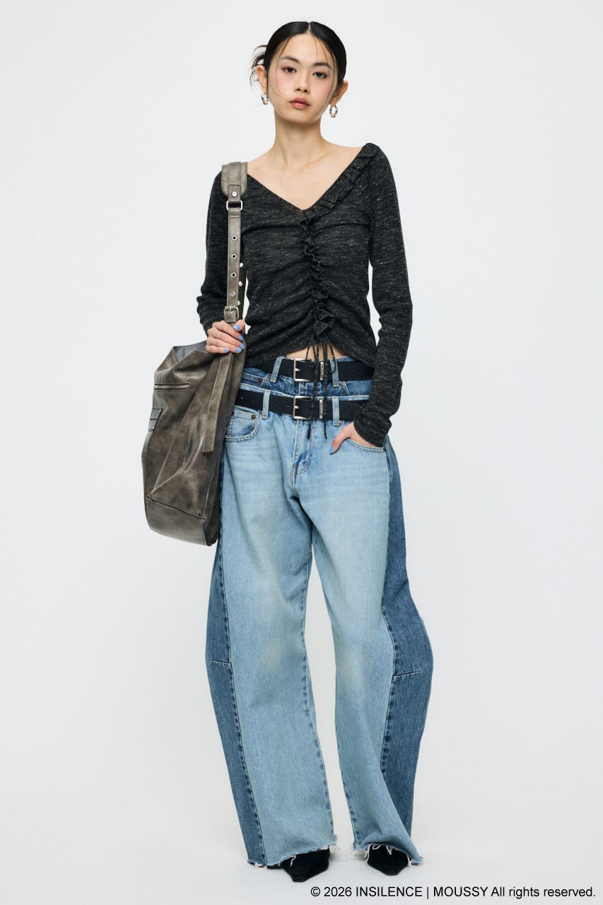 INSILENCE GATHER KNIT トップス BLK 1