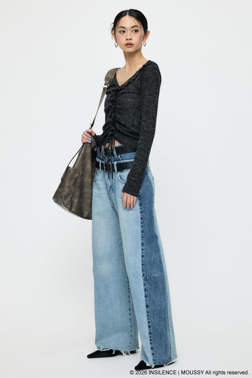 INSILENCE GATHER KNIT トップス BLK 1