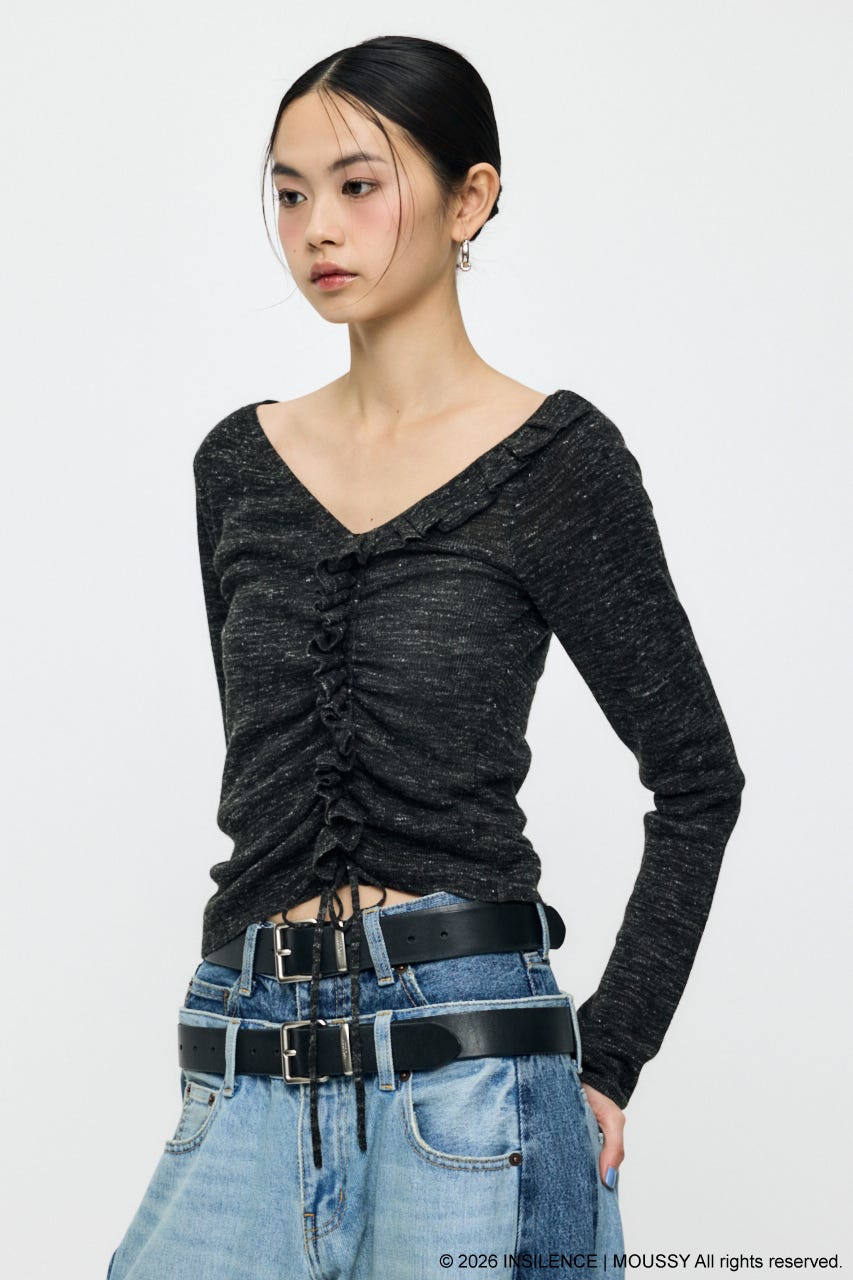 INSILENCE GATHER KNIT トップス BLK 1