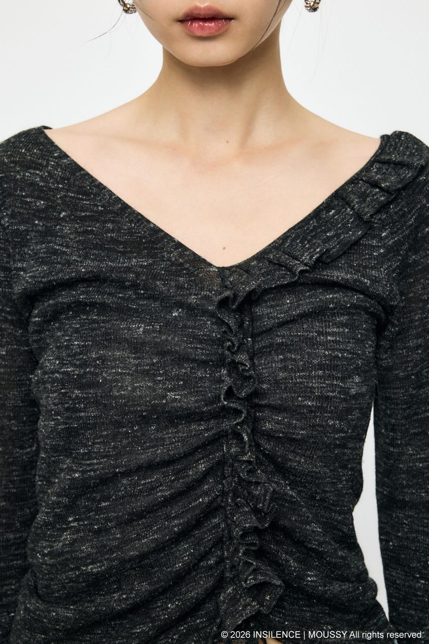 INSILENCE GATHER KNIT トップス BLK 1