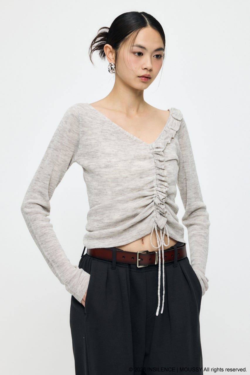 INSILENCE GATHER KNIT トップス L/GRY 1