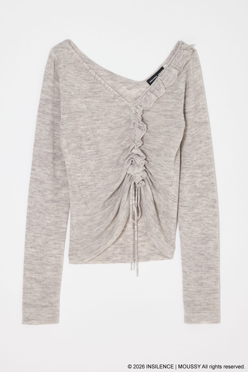 INSILENCE GATHER KNIT トップス L/GRY 1