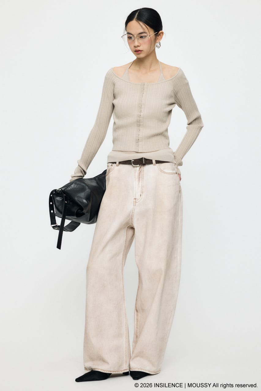 INSILENCE OFF SHOULDER ニット GREIGE 1