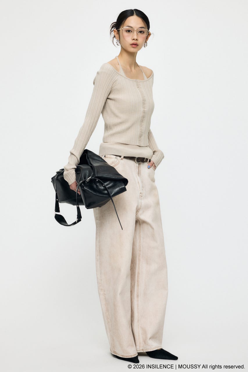 INSILENCE OFF SHOULDER ニット GREIGE 1