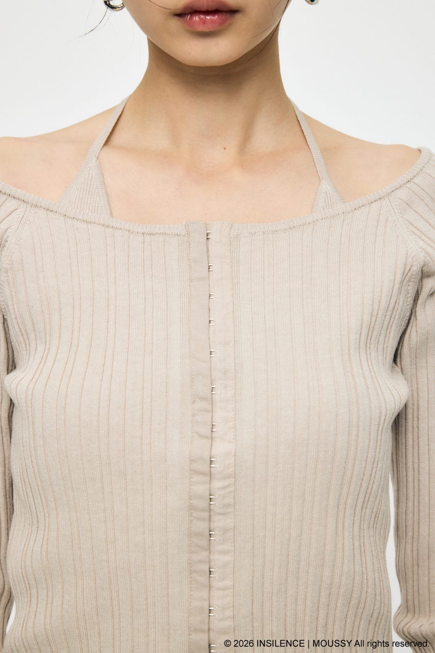INSILENCE OFF SHOULDER ニット GREIGE 1