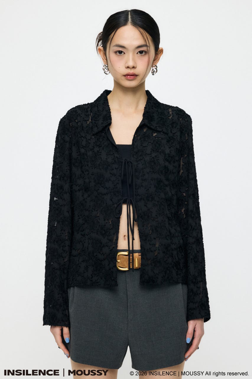 INSILENCE FRONT TIE SHIRT シャツ BLK FREE