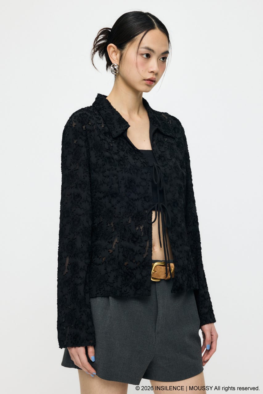 INSILENCE FRONT TIE SHIRT シャツ BLK FREE