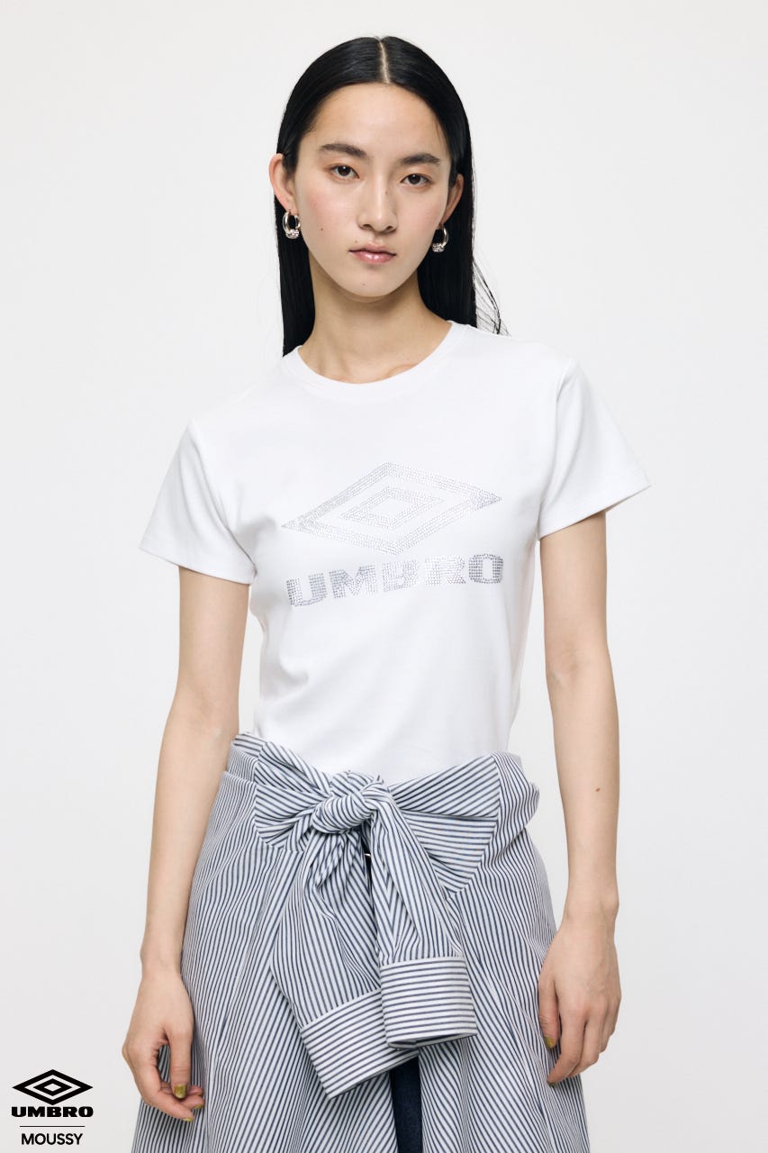 【先行予約中！】U/M RHINESTONE FIT TEE O/WHT 2