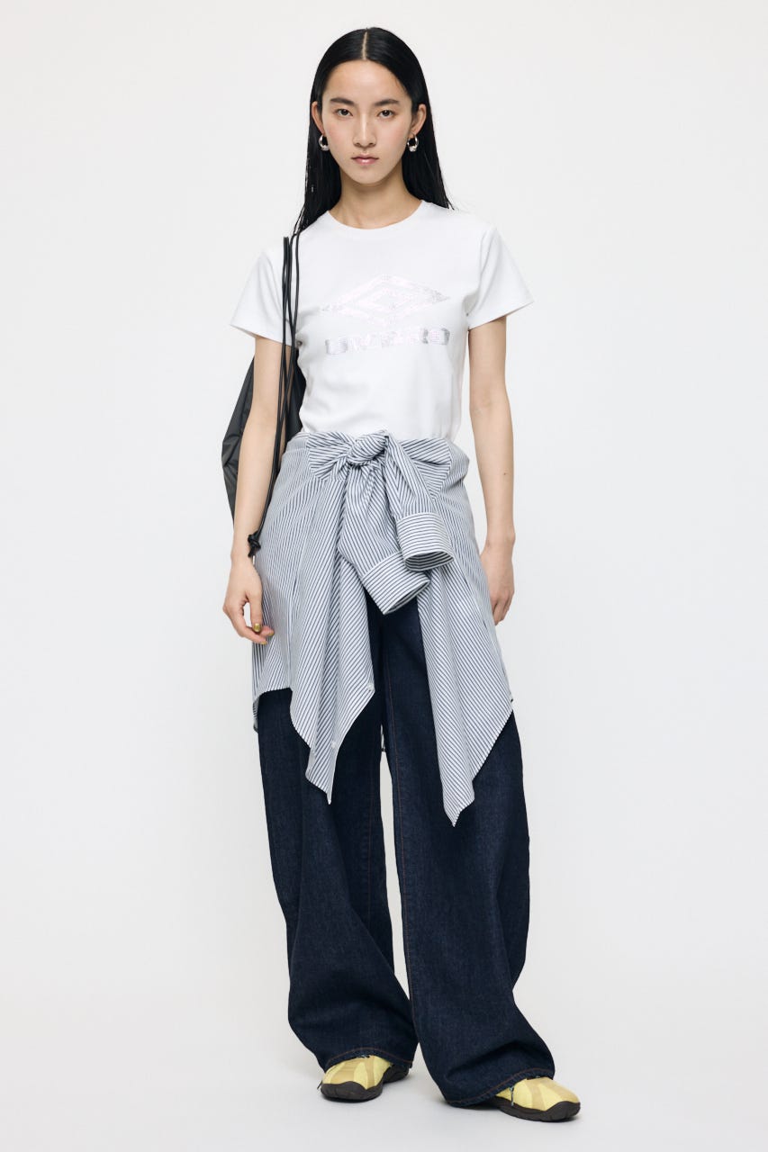 【先行予約中！】U/M RHINESTONE FIT TEE O/WHT 2