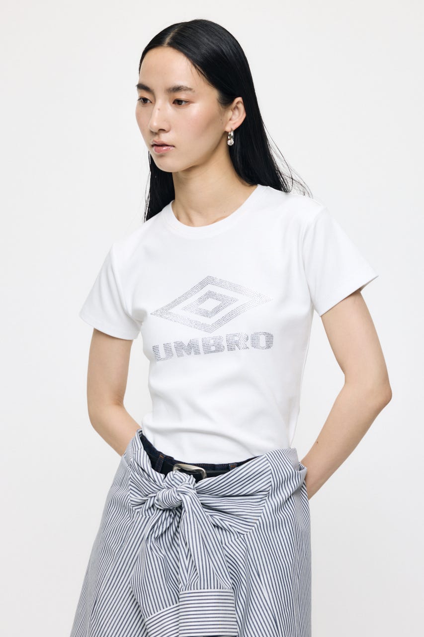 【先行予約中！】U/M RHINESTONE FIT TEE O/WHT 2