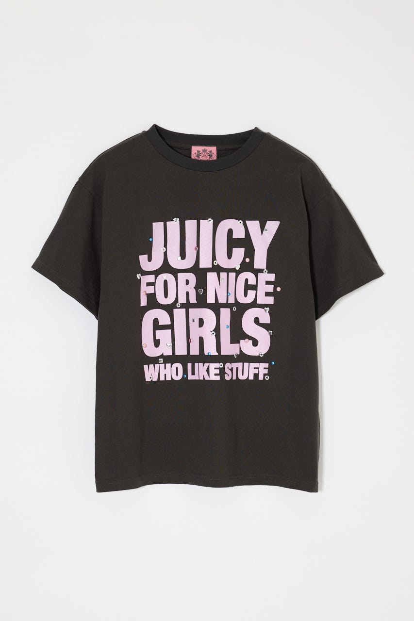 JC GIRLS SLOGAN Tシャツ L/BLK FREE
