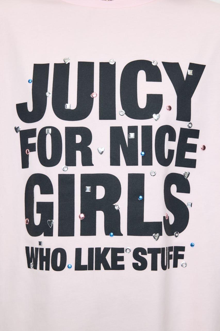 JC GIRLS SLOGAN Tシャツ L/PNK FREE