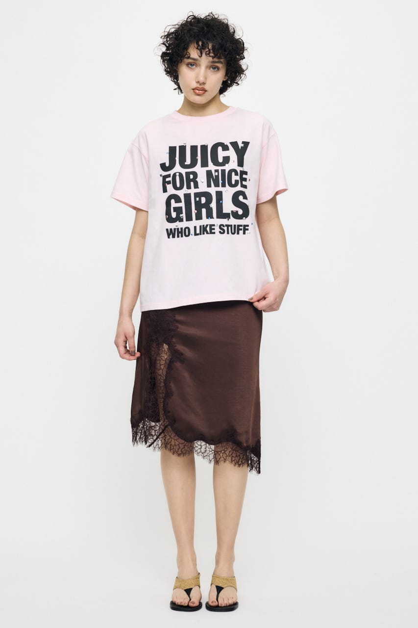 JC GIRLS SLOGAN Tシャツ L/PNK FREE