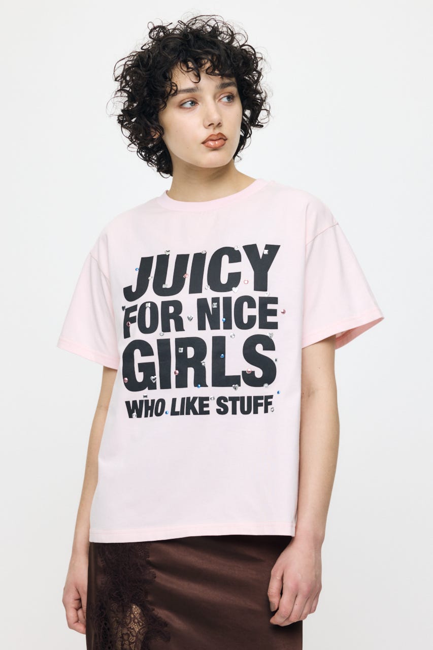 JC GIRLS SLOGAN Tシャツ L/PNK FREE