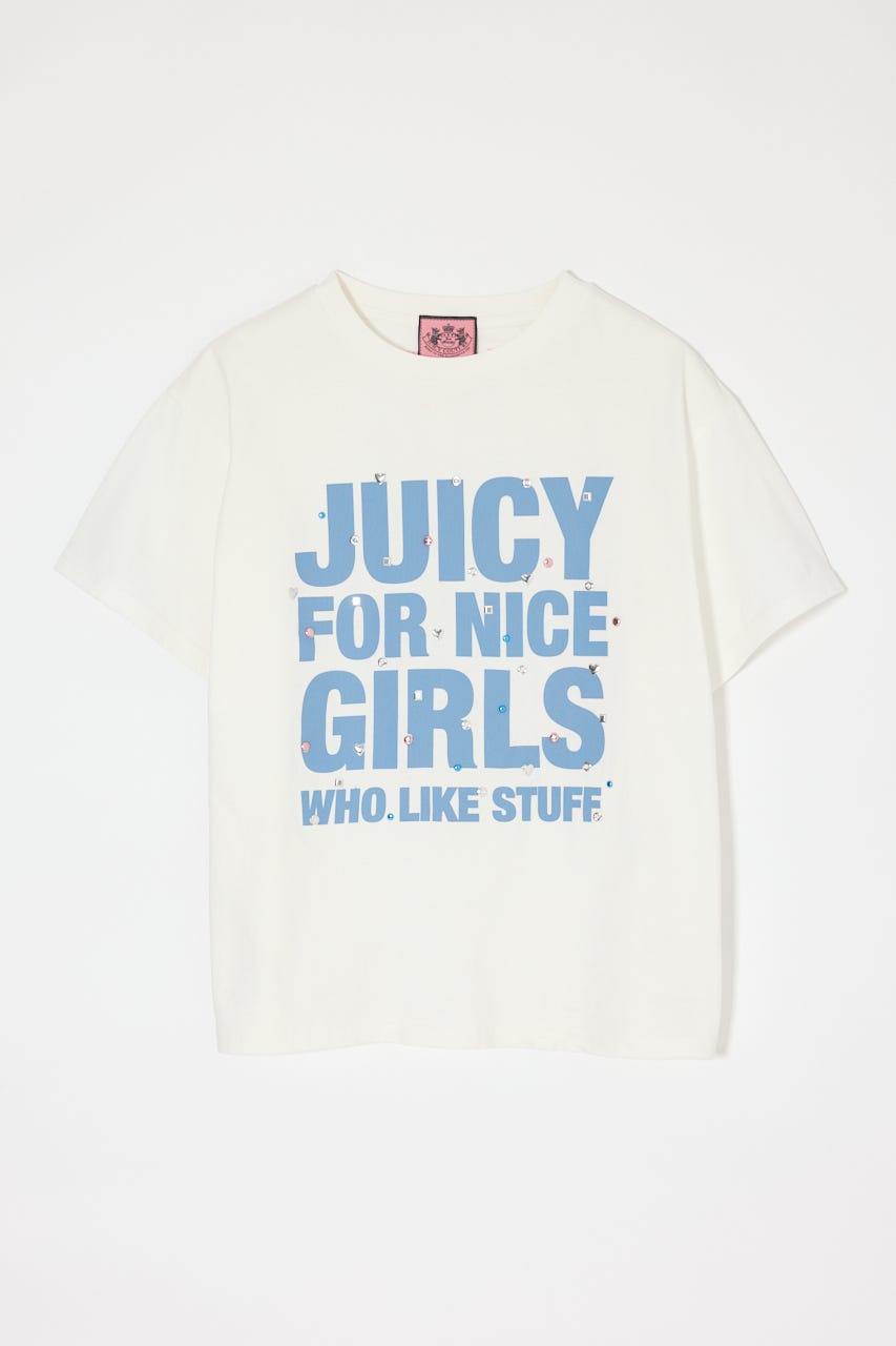 JC GIRLS SLOGAN Tシャツ WHT FREE