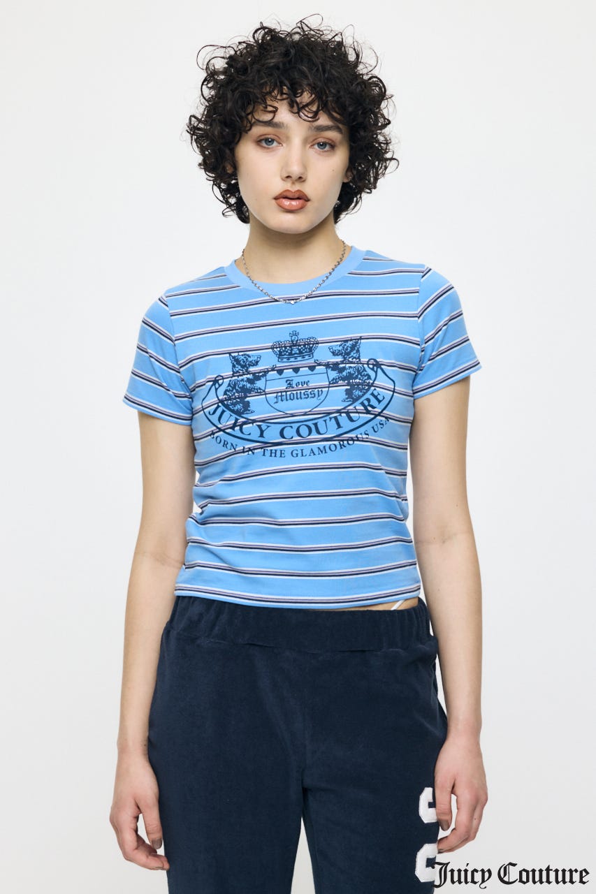 JC EMBLEM Tシャツ 柄BLU FREE