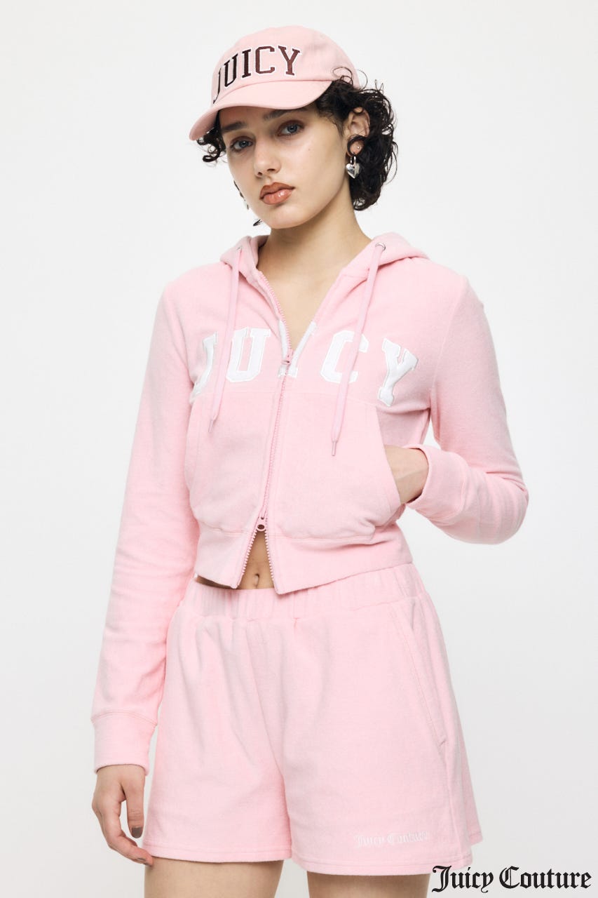 JC TERRY CLOTH ZIP フーディー PNK FREE