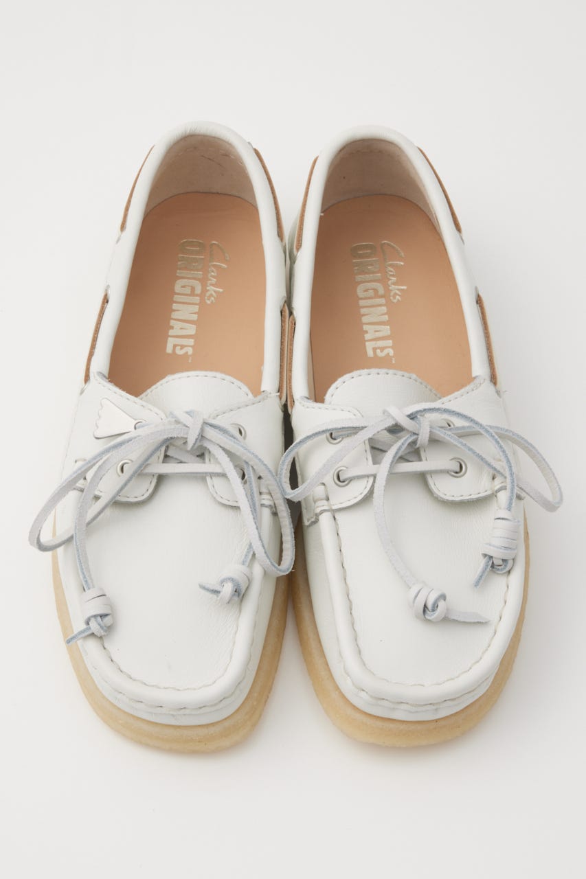 CLARKS GODNEY ボート WHT 24.5cm