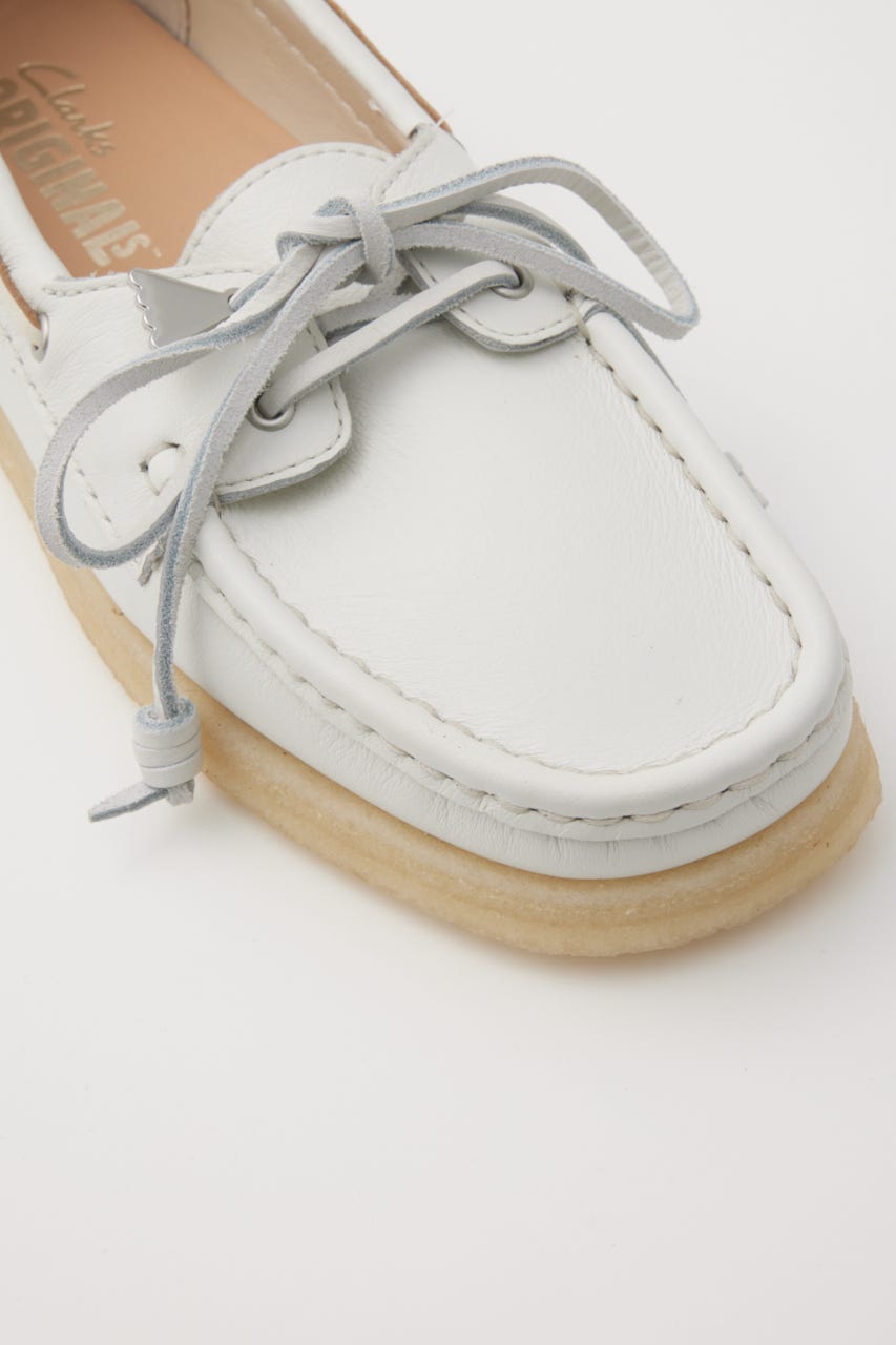 CLARKS GODNEY ボート WHT 24.5cm