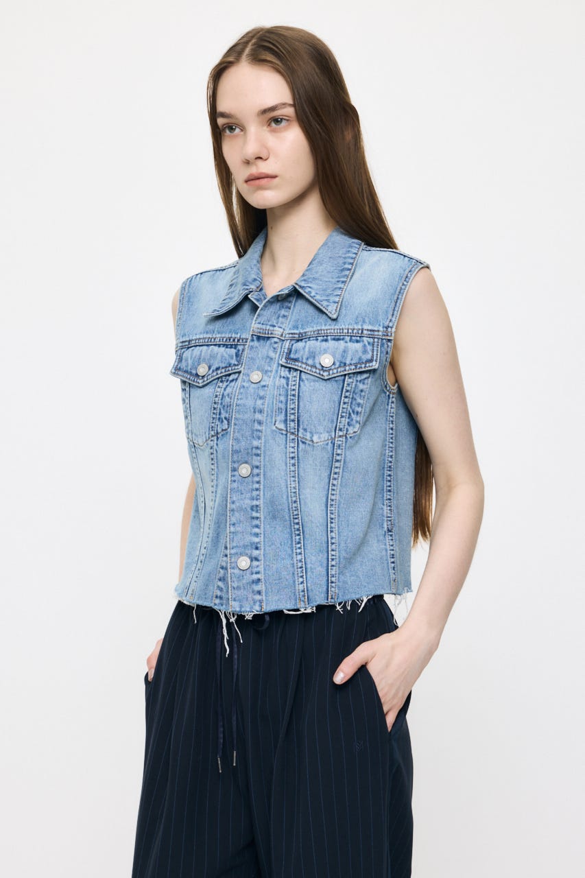 COMPACT DENIM ベスト BLU FREE