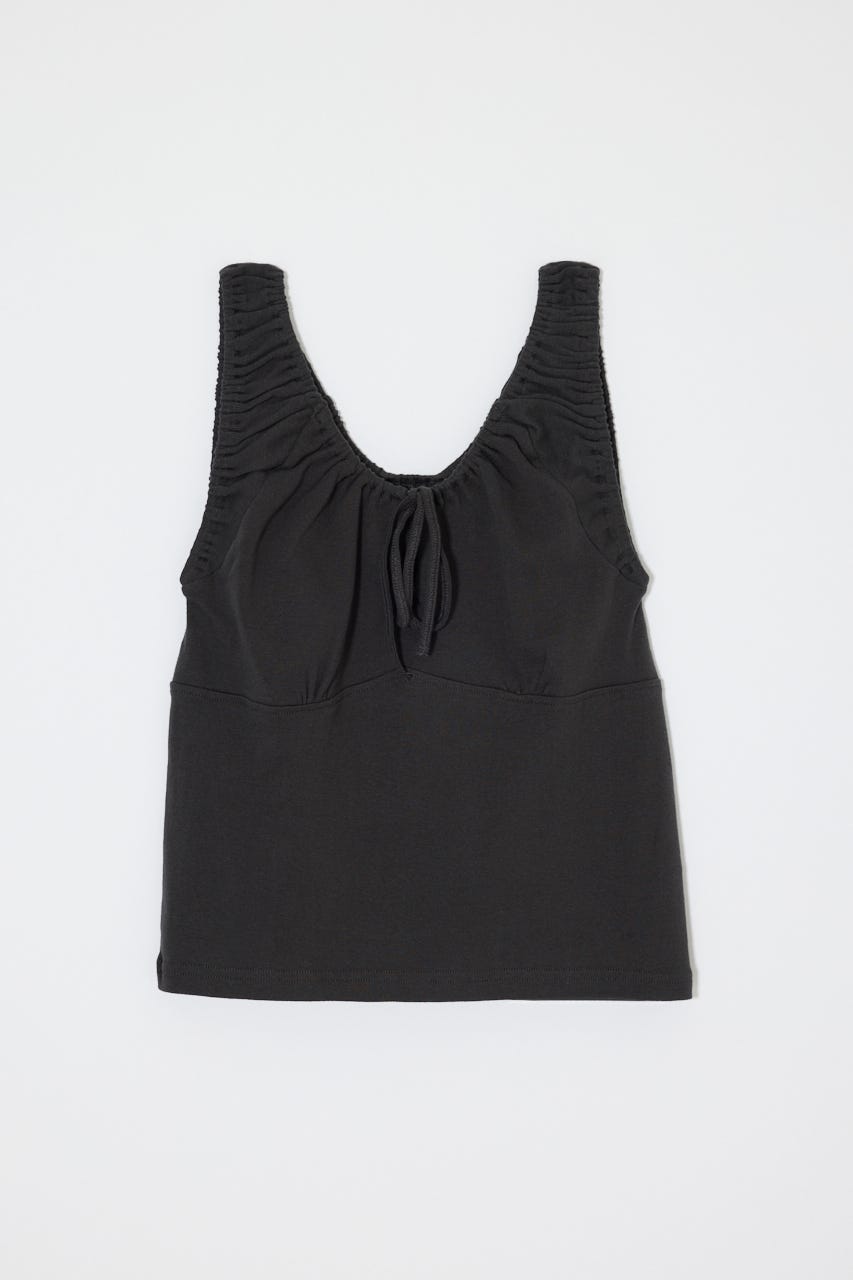 GATHER SLEEVELESS トップス BLK FREE