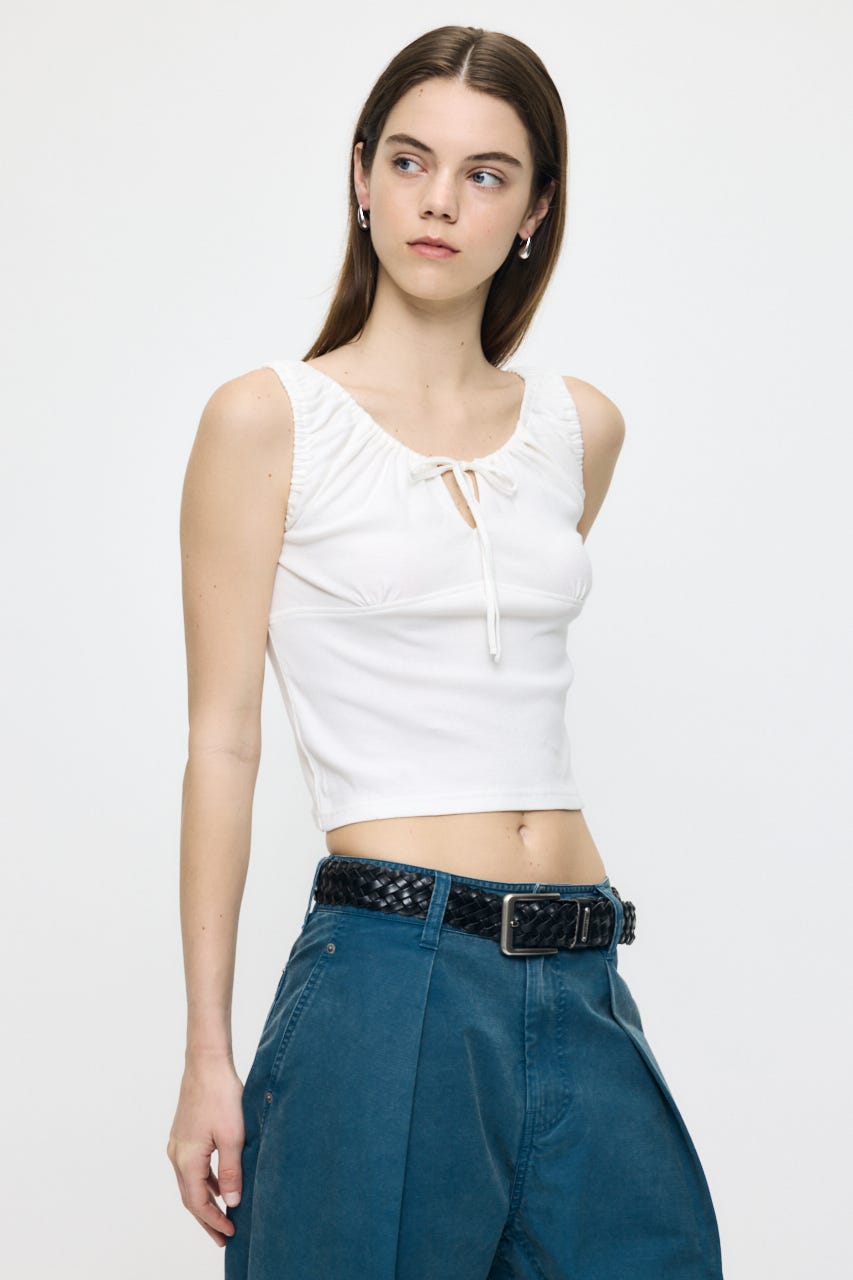 GATHER SLEEVELESS トップス WHT FREE