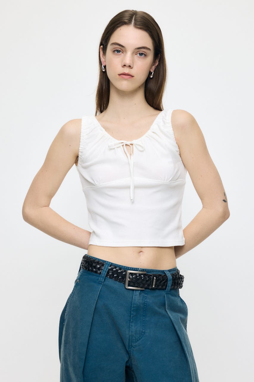 GATHER SLEEVELESS トップス WHT FREE