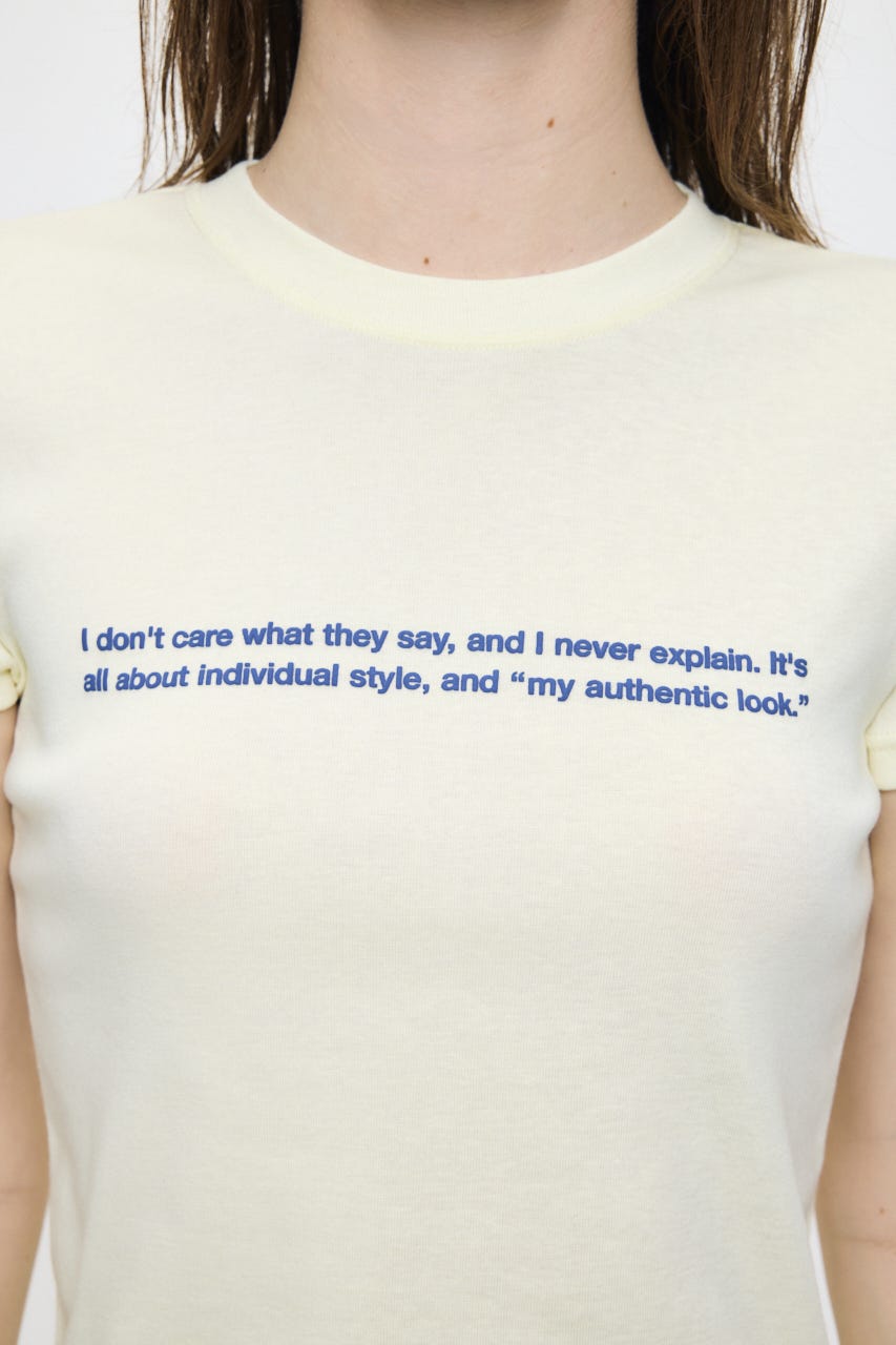 TINY LETTERED Tシャツ L/YEL FREE