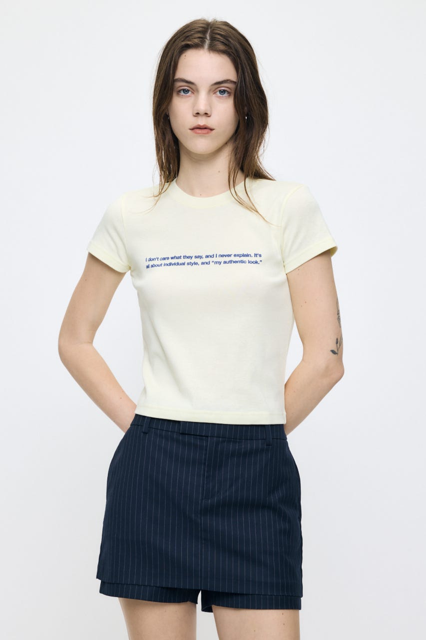 TINY LETTERED Tシャツ L/YEL FREE