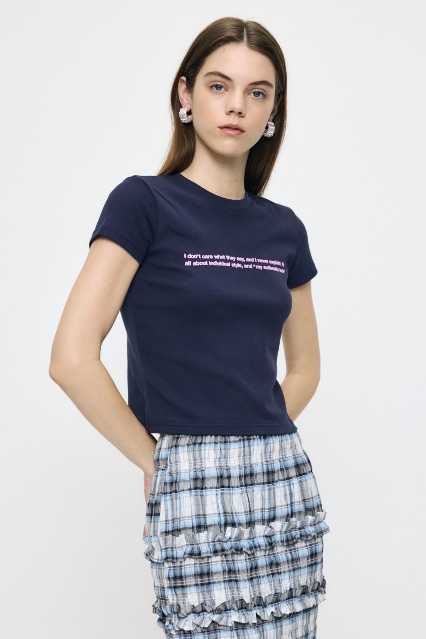 TINY LETTERED Tシャツ NVY FREE