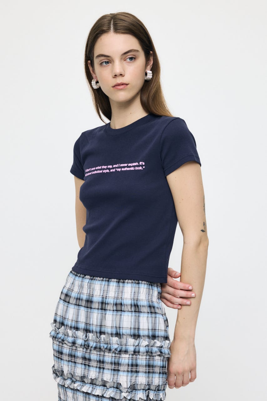 TINY LETTERED Tシャツ NVY FREE