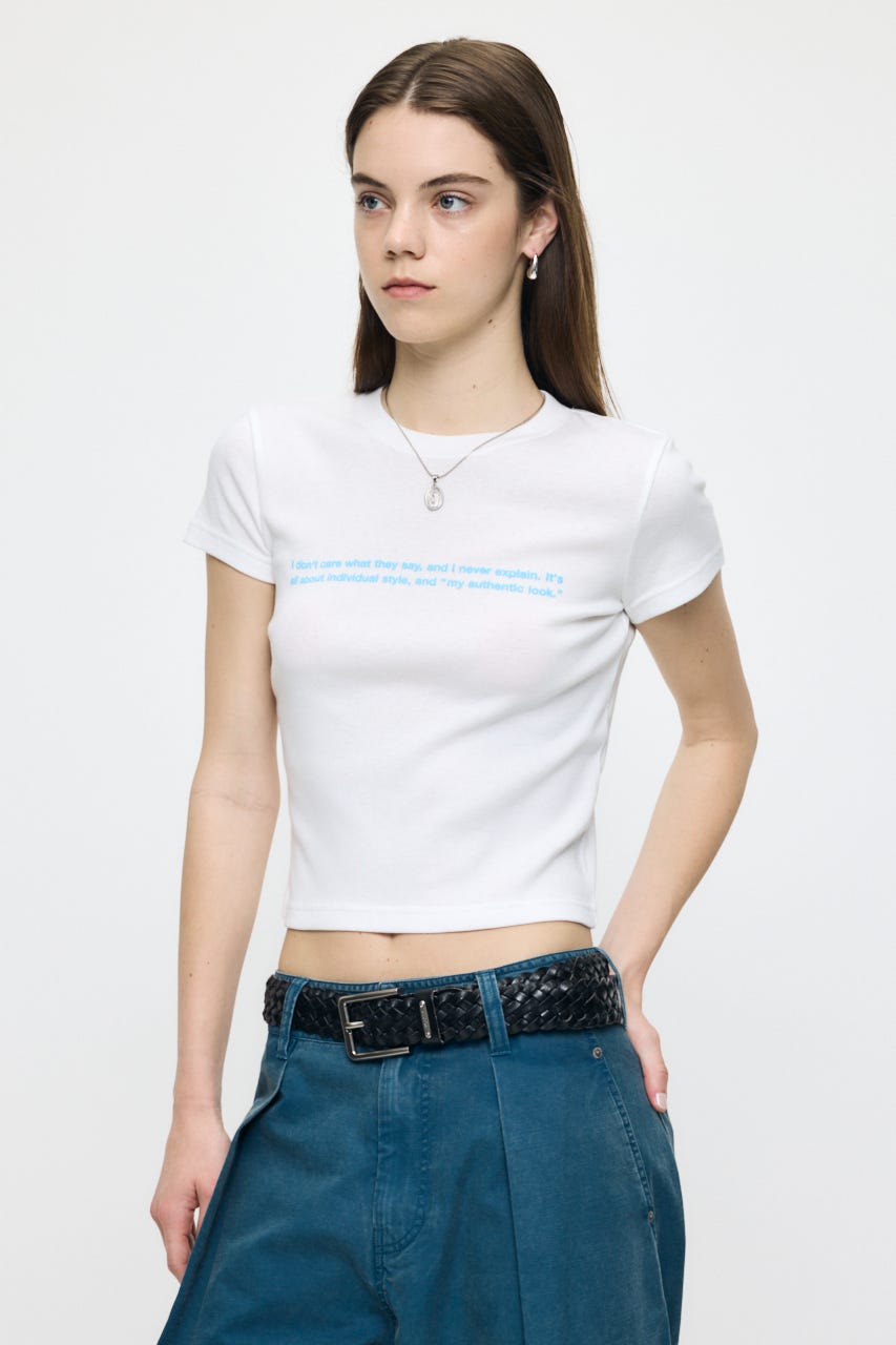 TINY LETTERED Tシャツ WHT FREE