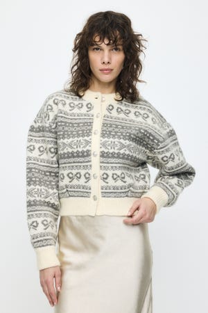 RIBBON FAIR ISLE KNIT カーディガン