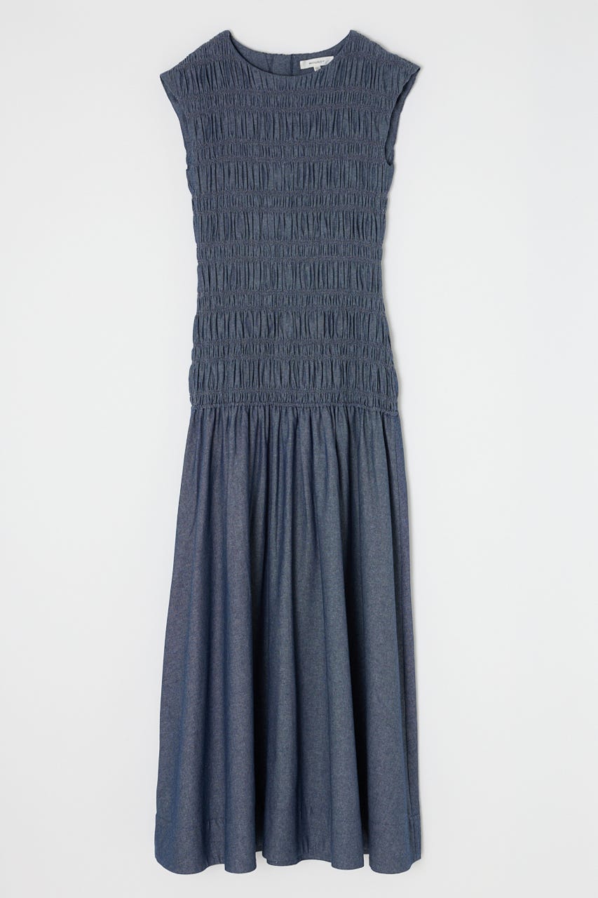 MOUSSY | SHIRRING GATHER SUMMER ドレス (ワンピース(ロング