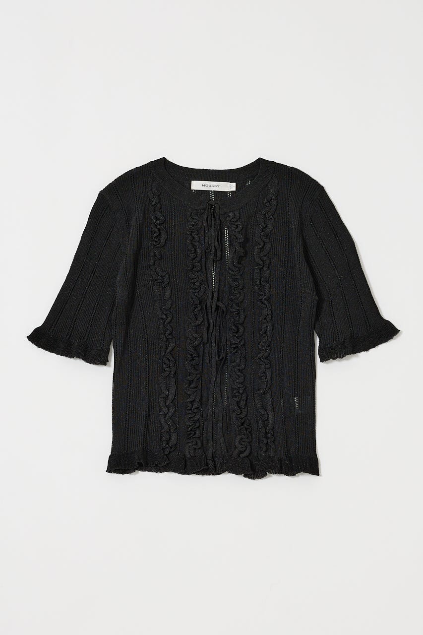 MOUSSY | FRILL STRIPED カーディガン (カーディガン ) |SHEL