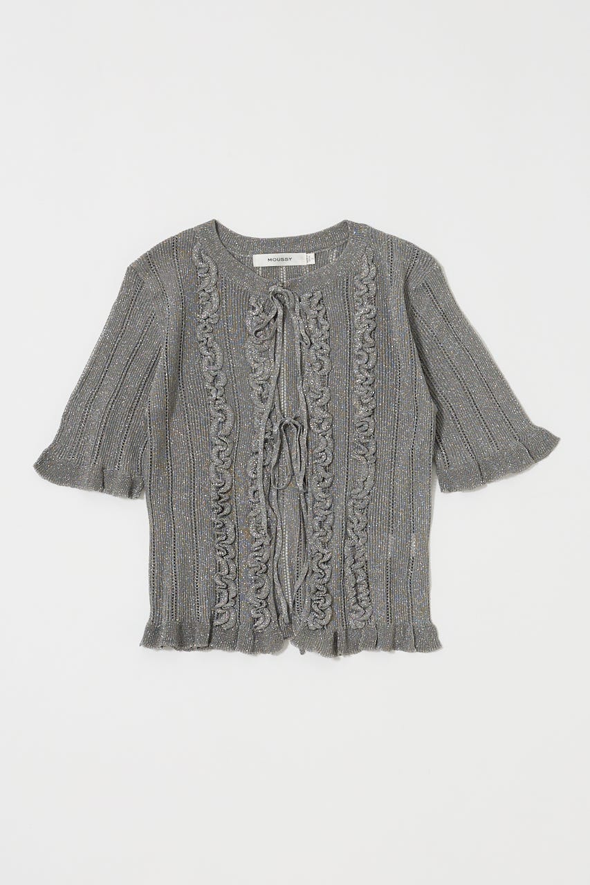 ベルフィア　Bellfia ツイードカーディガン　Gray sk.0012AW25-gray mono フェアアイルVネックカーディガン The