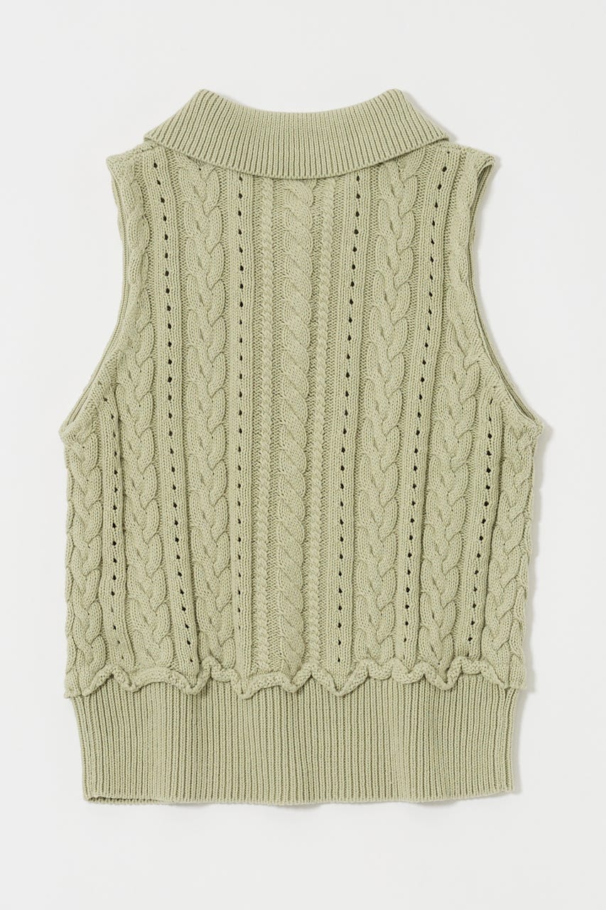 MOUSSY　CABLE KNIT POLO タンク 新品未使用 MOUSSY | CABLE KNIT POLO タンク (タンクトップ ) |SHEL'TTER