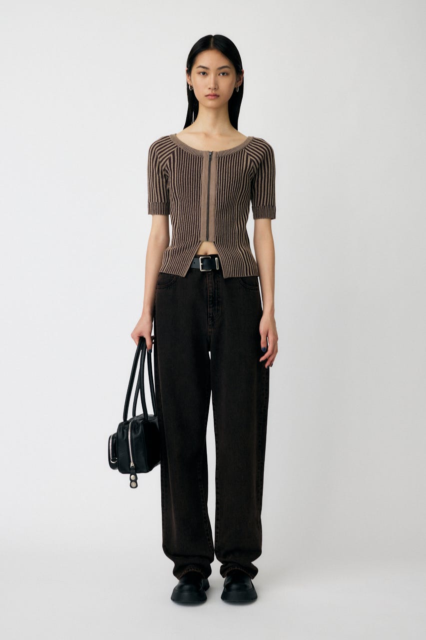 トップス __uy. MOUSSY | ZIP UP RIB トップス (ニット ) |SHEL'TTER WEBSTORE