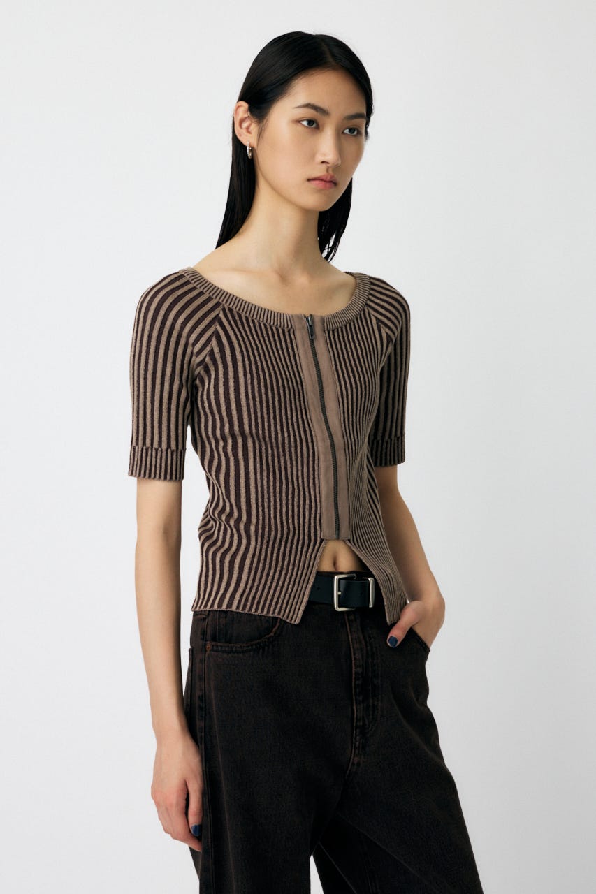 トップス mie927y MOUSSY | ZIP UP RIB トップス (ニット ) |SHEL'TTER WEBSTORE