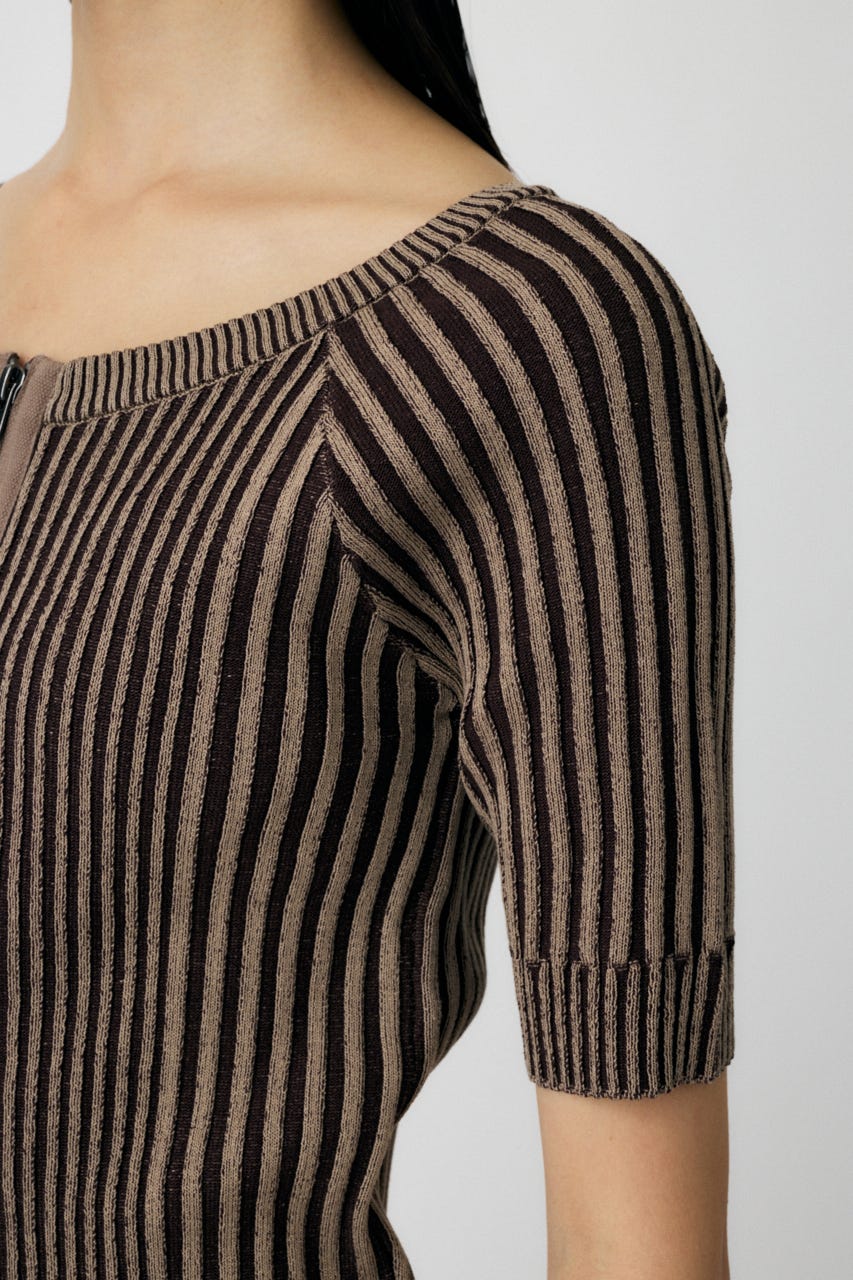 トップス mie927y MOUSSY | ZIP UP RIB トップス (ニット ) |SHEL'TTER WEBSTORE