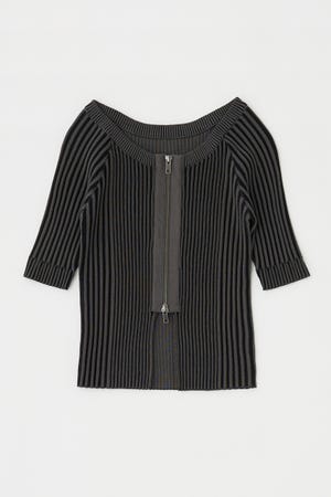 MOUSSY | ZIP UP RIB トップス (ニット ) |SHEL'TTER WEBSTORE