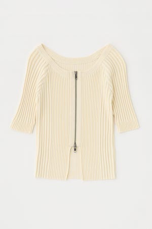 トップス yu MOUSSY | ZIP UP RIB トップス (ニット ) |SHEL'TTER WEBSTORE