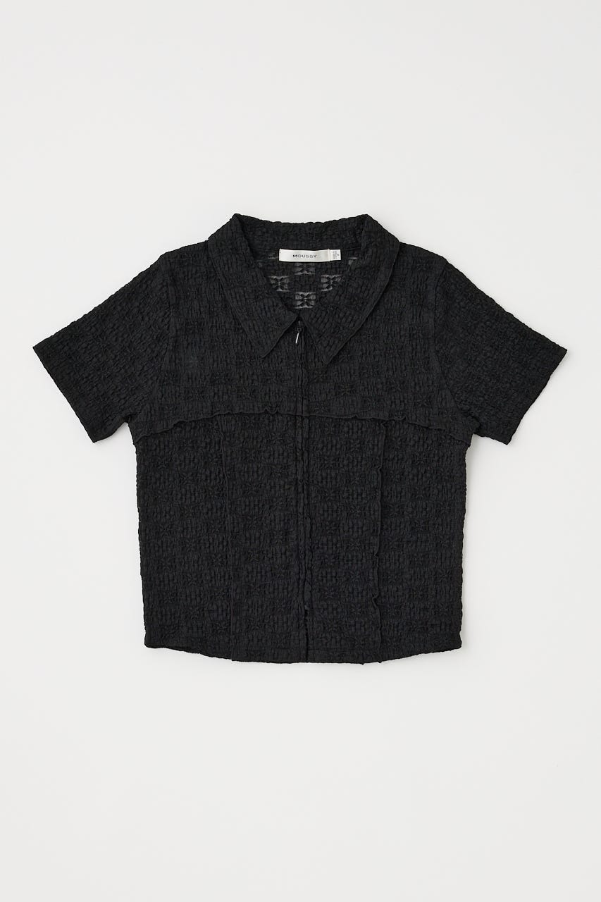 トップス black SLY | FRONT GATHER ZIP トップス (Tシャツ・カットソー(半袖