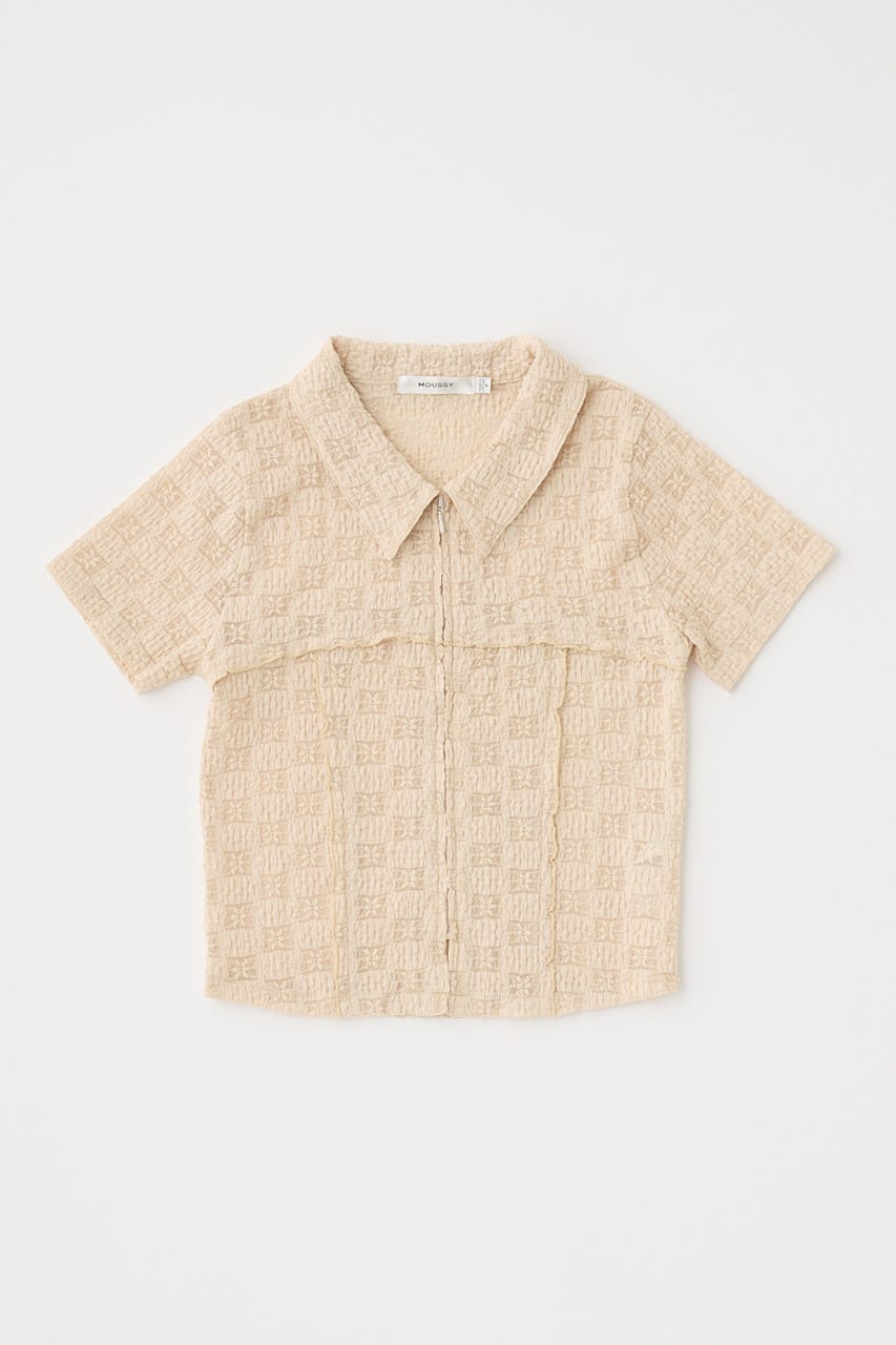 HOUSE OF BLUSE 半袖 ジップアップ ラグランスウェット SKIN OUT LAYERED SET TOPS/スキンアウトレイヤードセット