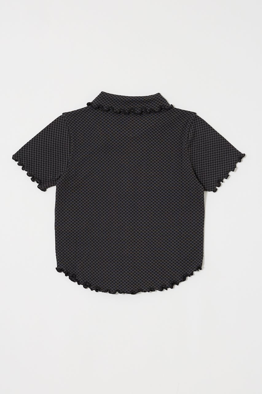 CHECKED POLO トップス 柄BLK FREE