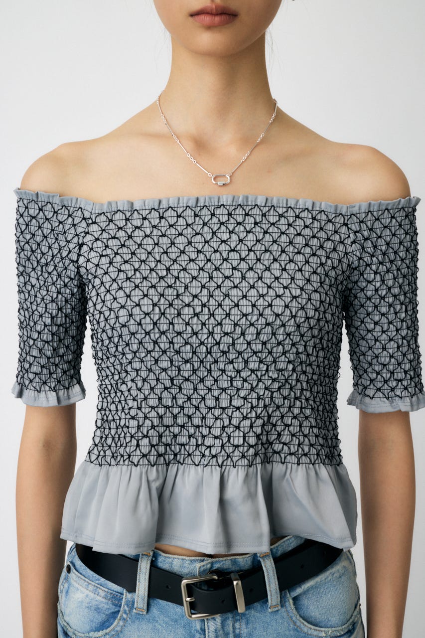 MOUSSY | WAVY OFF SHOULDER トップス (Tシャツ・カットソー