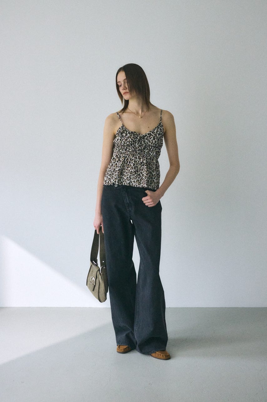 CRINKLED SATIN キャミ 柄BRN FREE